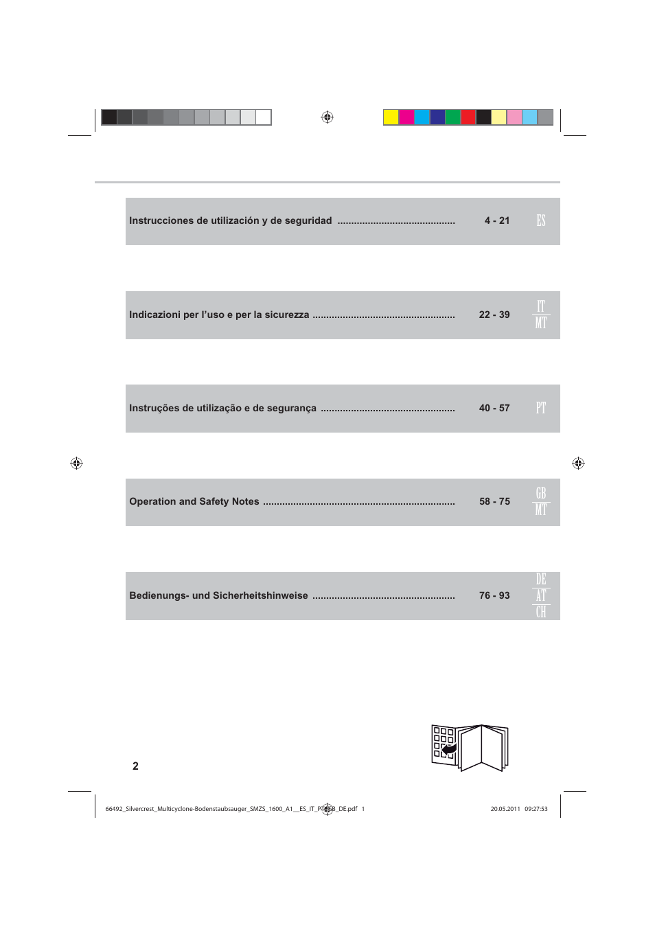 Gb mt it mt pt es de ch at | Silvercrest SMZS 1600 A1 User Manual | Page 2 / 98