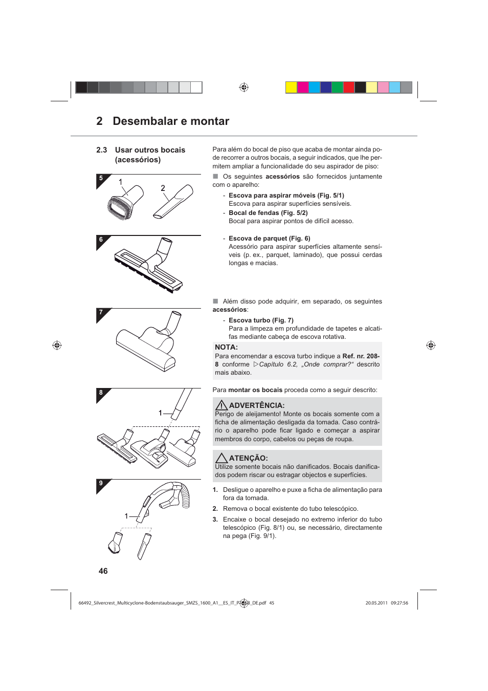 2 desembalar e montar | Silvercrest SMZS 1600 A1 User Manual | Page 46 / 98