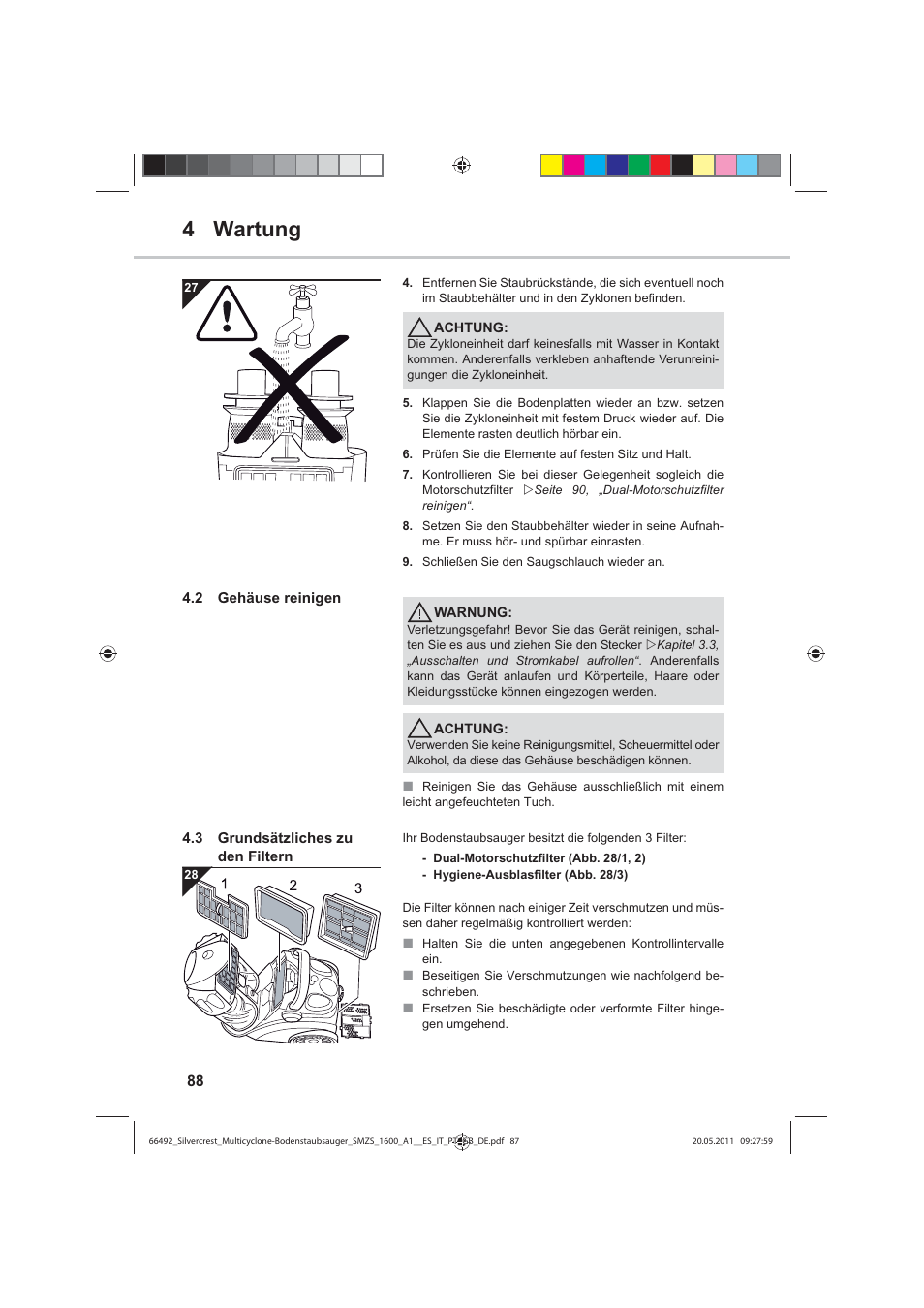 4 wartung | Silvercrest SMZS 1600 A1 User Manual | Page 88 / 98