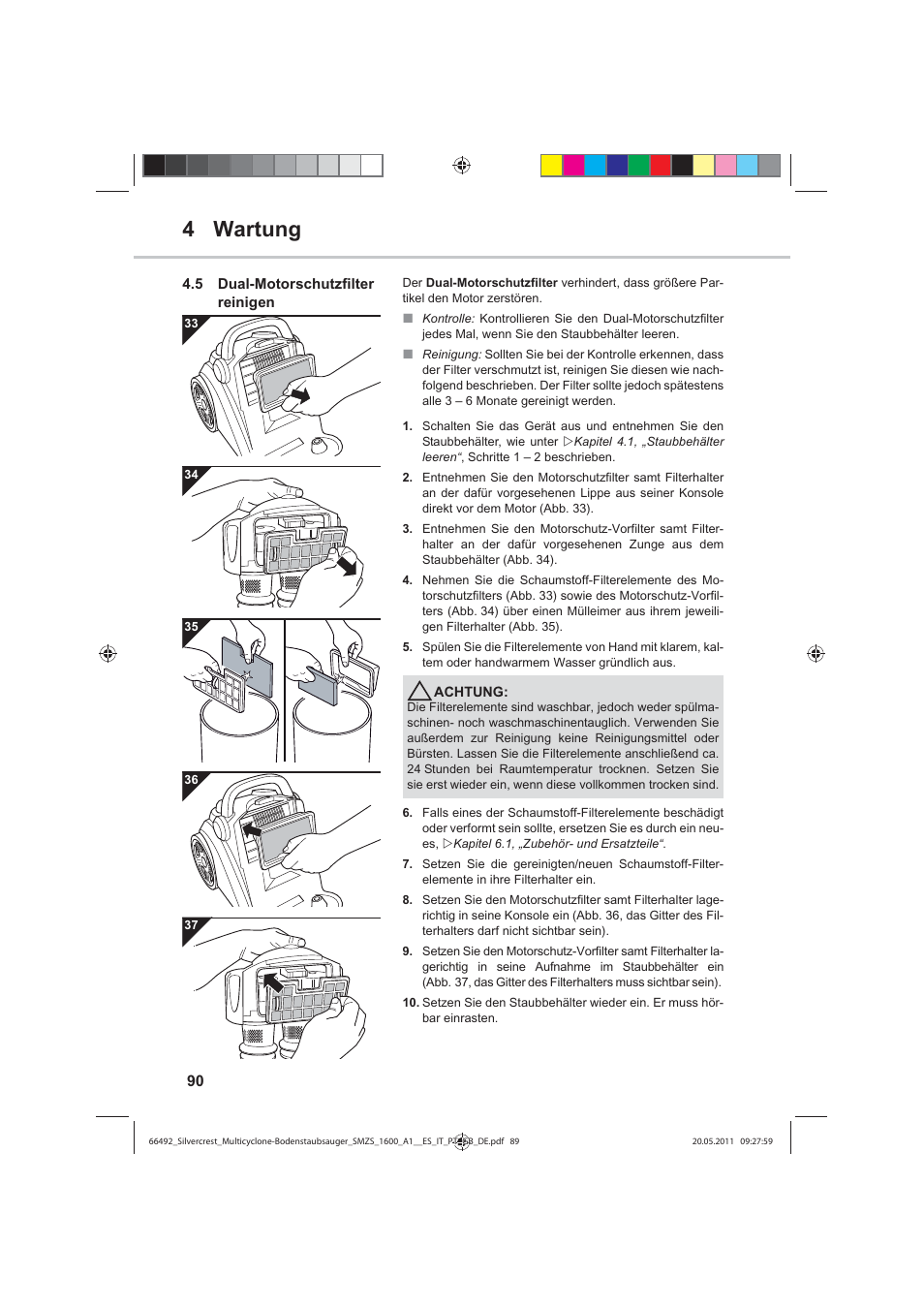 4 wartung | Silvercrest SMZS 1600 A1 User Manual | Page 90 / 98