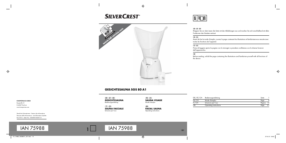 Silvercrest SGS 80 A1 User Manual | 28 pages