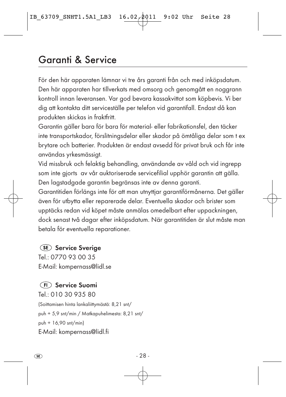 Garanti & service | Silvercrest SNHT 1.5 A1 User Manual | Page 30 / 42