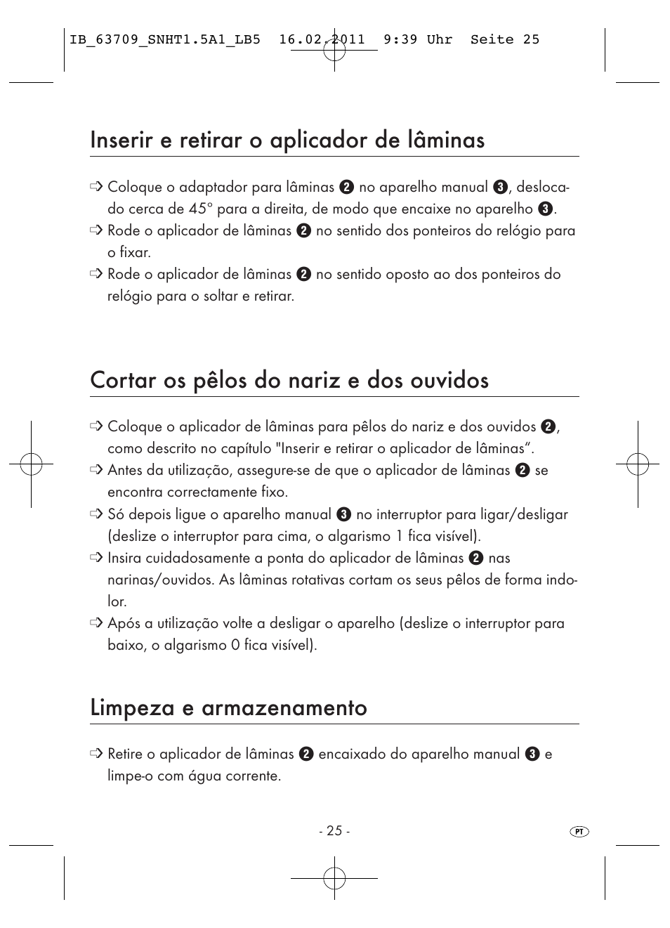Inserir e retirar o aplicador de lâminas, Cortar os pêlos do nariz e dos ouvidos, Limpeza e armazenamento | Silvercrest SNHT 1.5 A1 User Manual | Page 27 / 42