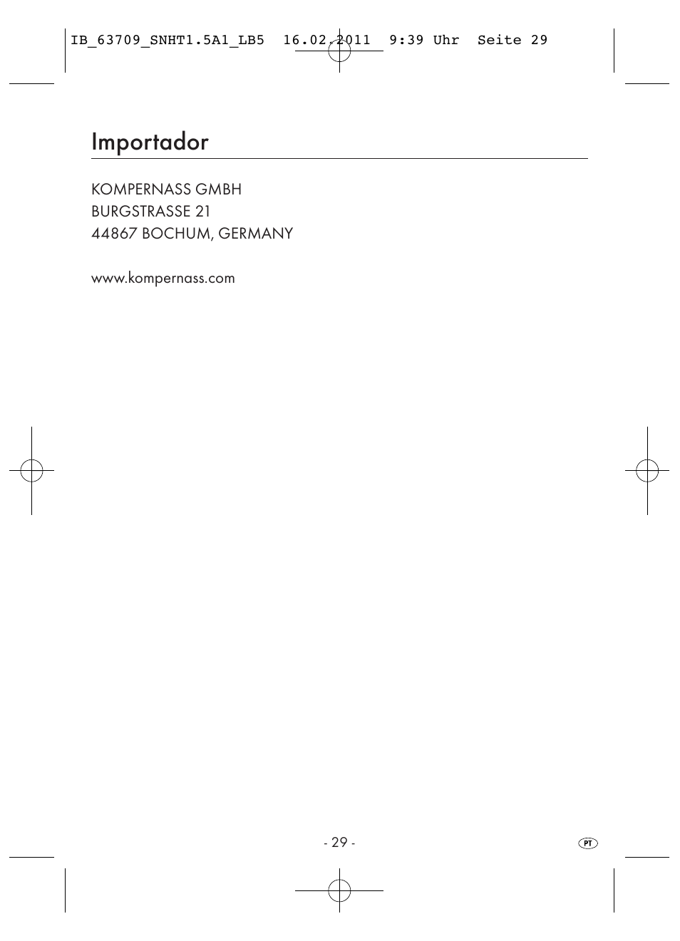 Importador | Silvercrest SNHT 1.5 A1 User Manual | Page 31 / 42