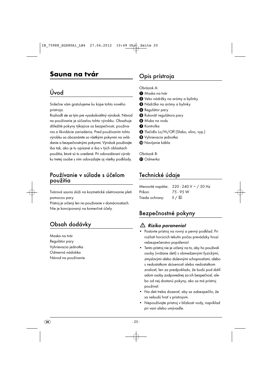 Silvercrest SGS 80 A1 User Manual | Page 22 / 33