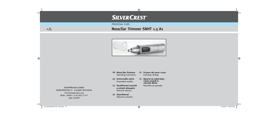 Silvercrest SNHT 1.5 A1 User Manual | 62 pages