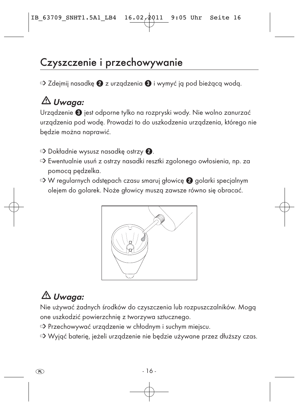 Czyszczenie i przechowywanie, Uwaga | Silvercrest SNHT 1.5 A1 User Manual | Page 18 / 62