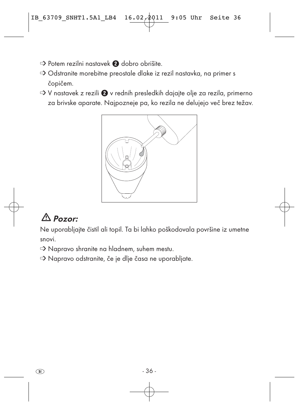 Pozor | Silvercrest SNHT 1.5 A1 User Manual | Page 38 / 62