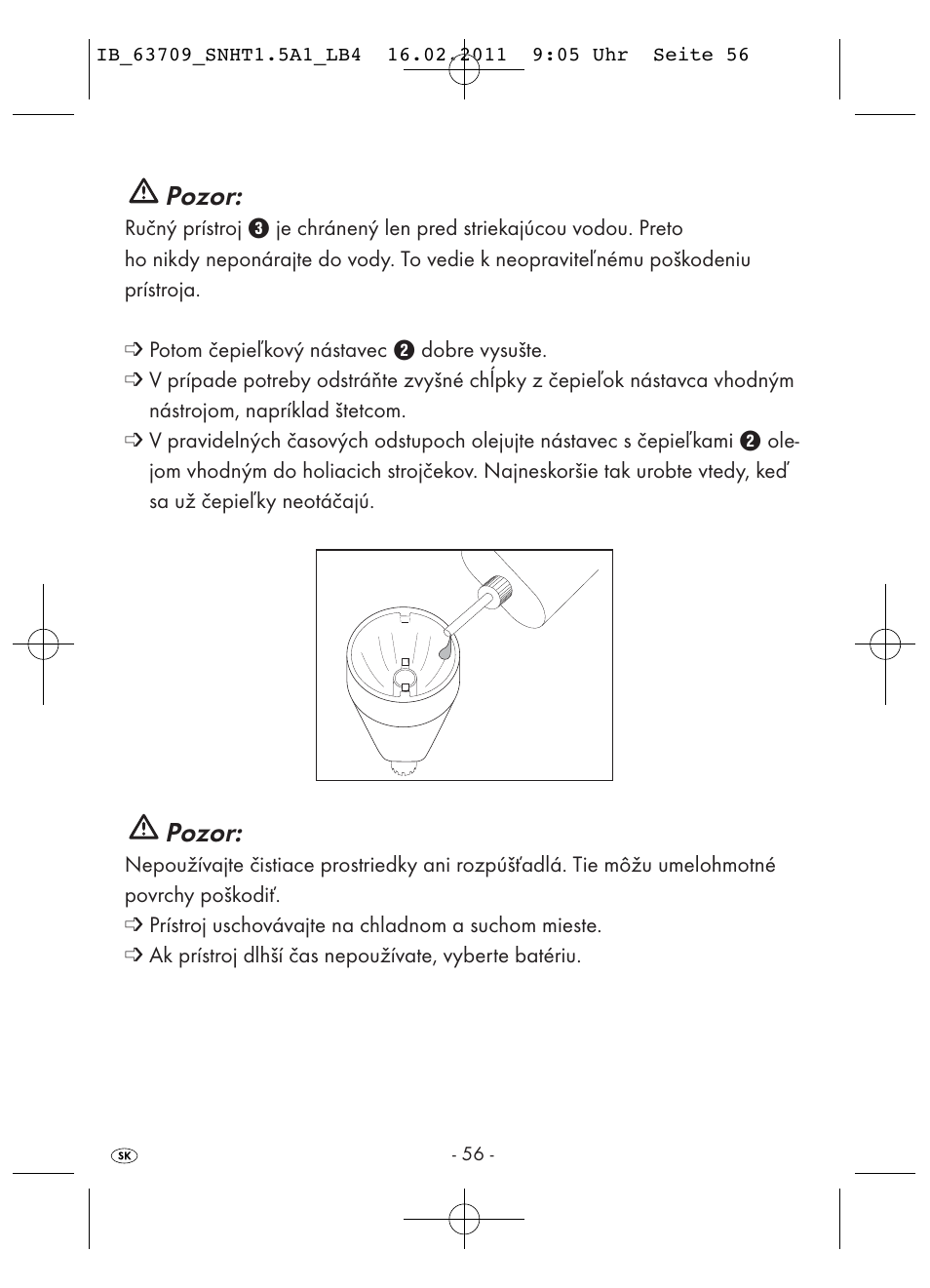 Pozor | Silvercrest SNHT 1.5 A1 User Manual | Page 58 / 62