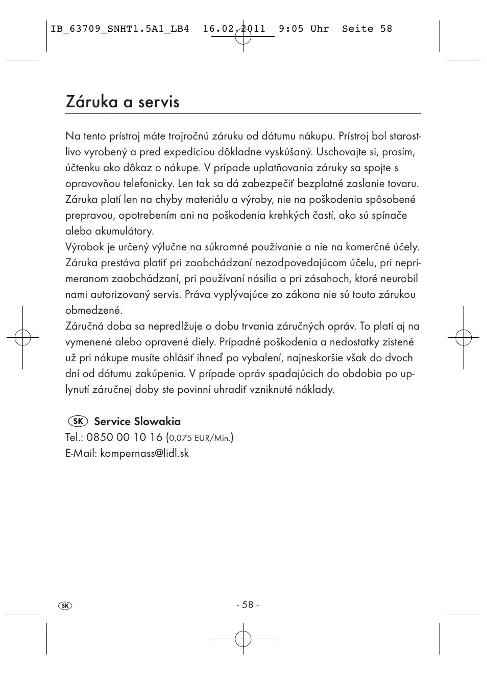 Záruka a servis | Silvercrest SNHT 1.5 A1 User Manual | Page 60 / 62