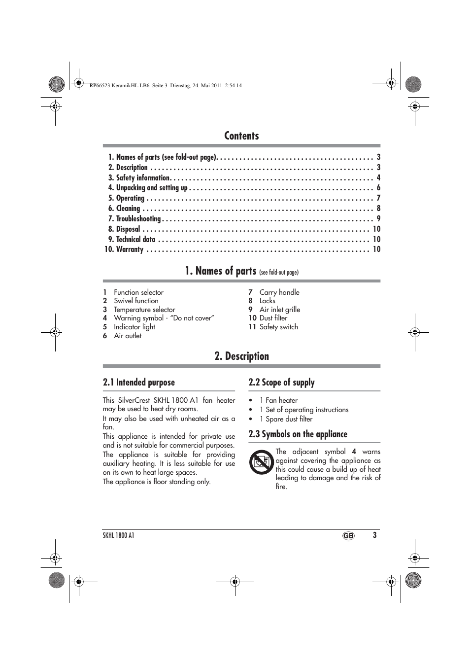 Silvercrest SKHL 1800 A1 User Manual | Page 5 / 14