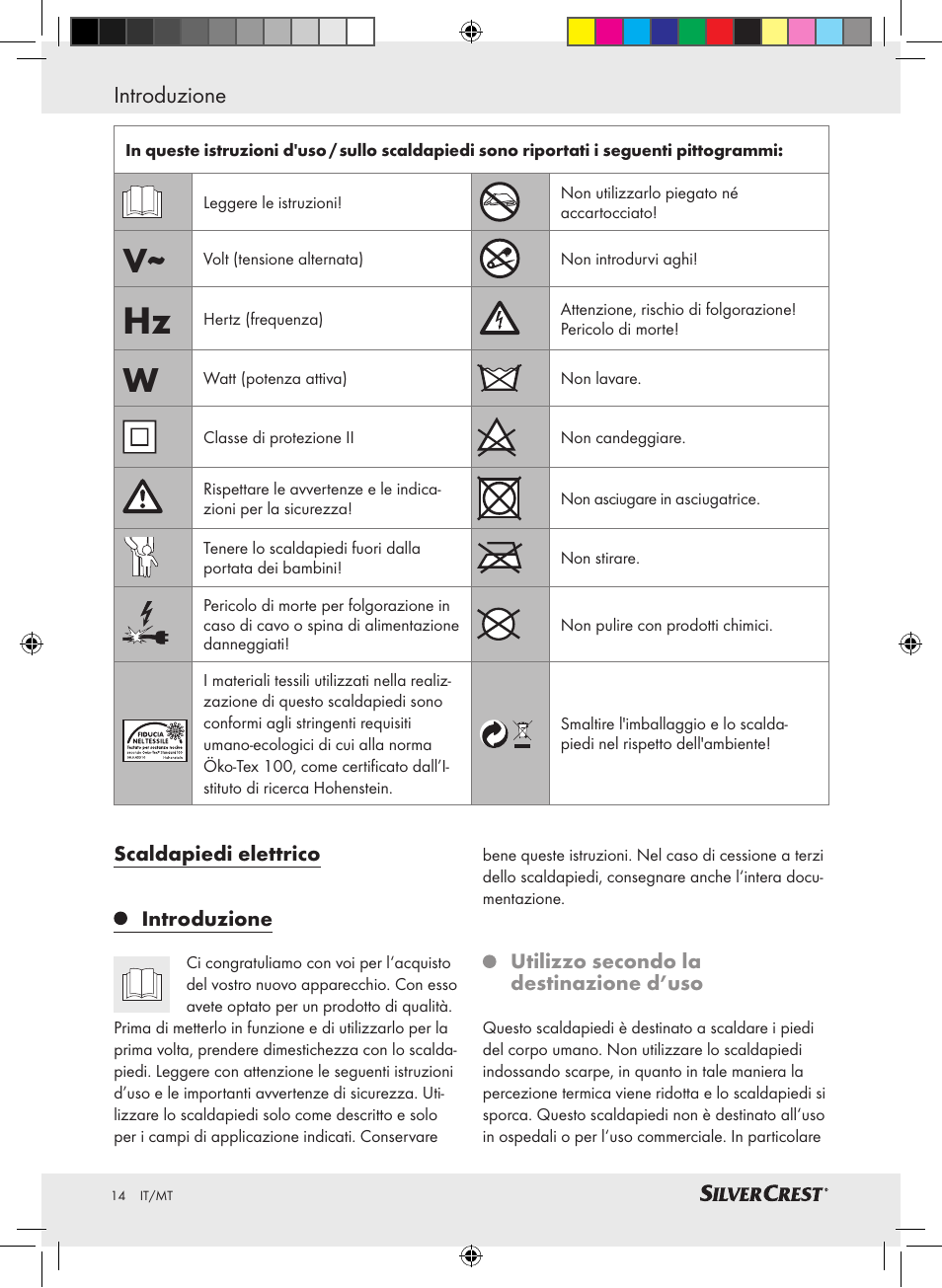 Introduzione | Silvercrest SFW 100 A2 User Manual | Page 10 / 40