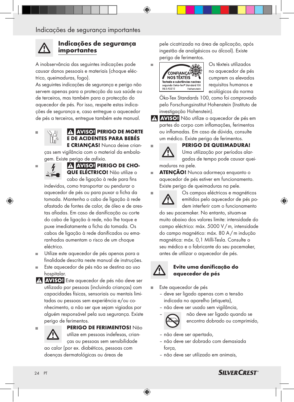 Indicações de segurança importantes | Silvercrest SFW 100 A2 User Manual | Page 20 / 40