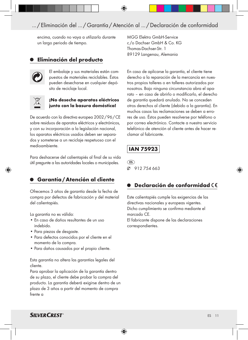 Silvercrest SFW 100 A2 User Manual | Page 7 / 40