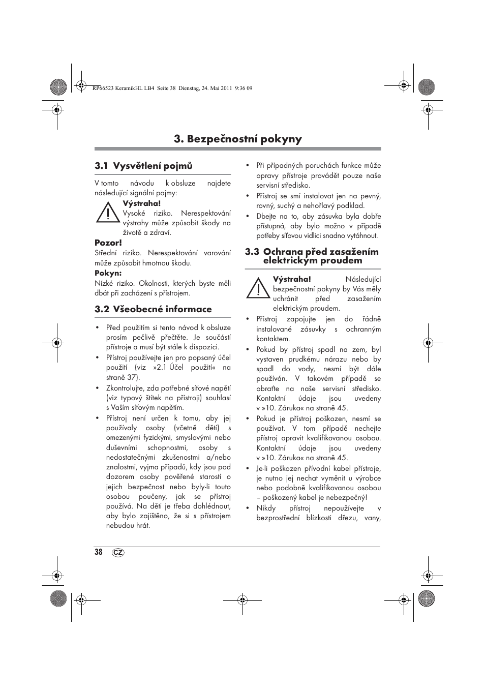 Bezpečnostní pokyny | Silvercrest SKHL 1800 A1 User Manual | Page 40 / 66