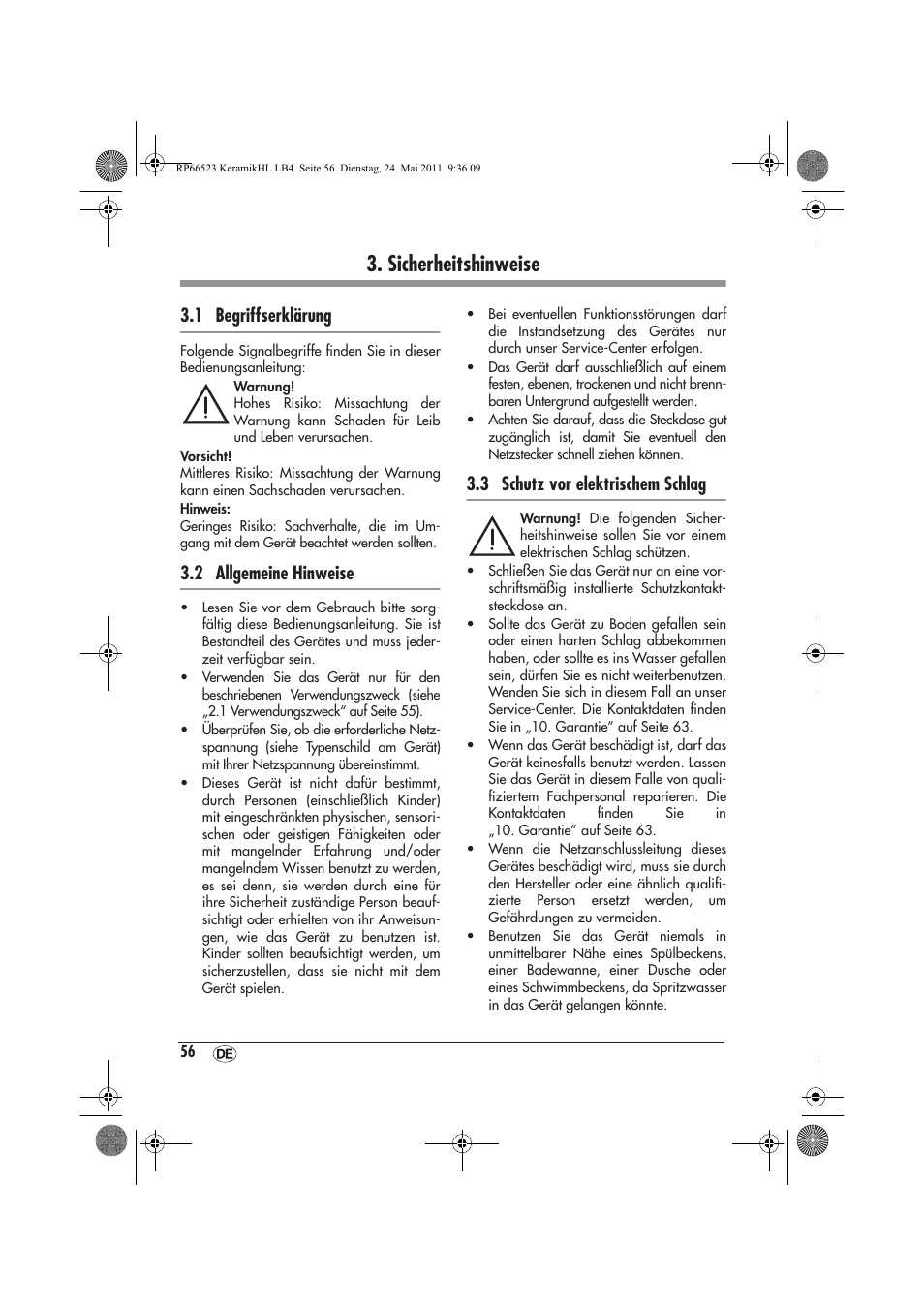 Sicherheitshinweise, 1 begriffserklärung, 2 allgemeine hinweise | 3 schutz vor elektrischem schlag | Silvercrest SKHL 1800 A1 User Manual | Page 58 / 66