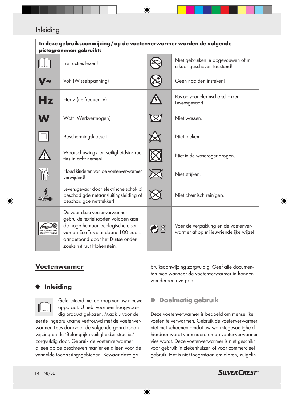 Inleiding | Silvercrest SFW 100 A2 User Manual | Page 10 / 32