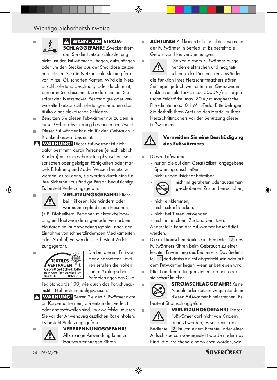 Wichtige sicherheitshinweise | Silvercrest SFW 100 A2 User Manual | Page 20 / 32