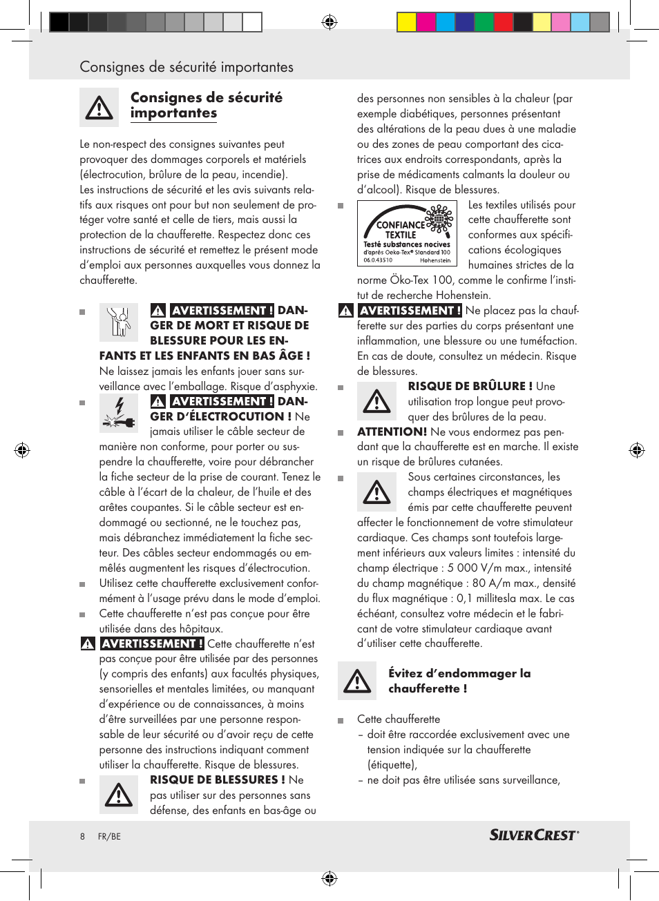 Consignes de sécurité importantes | Silvercrest SFW 100 A2 User Manual | Page 4 / 32