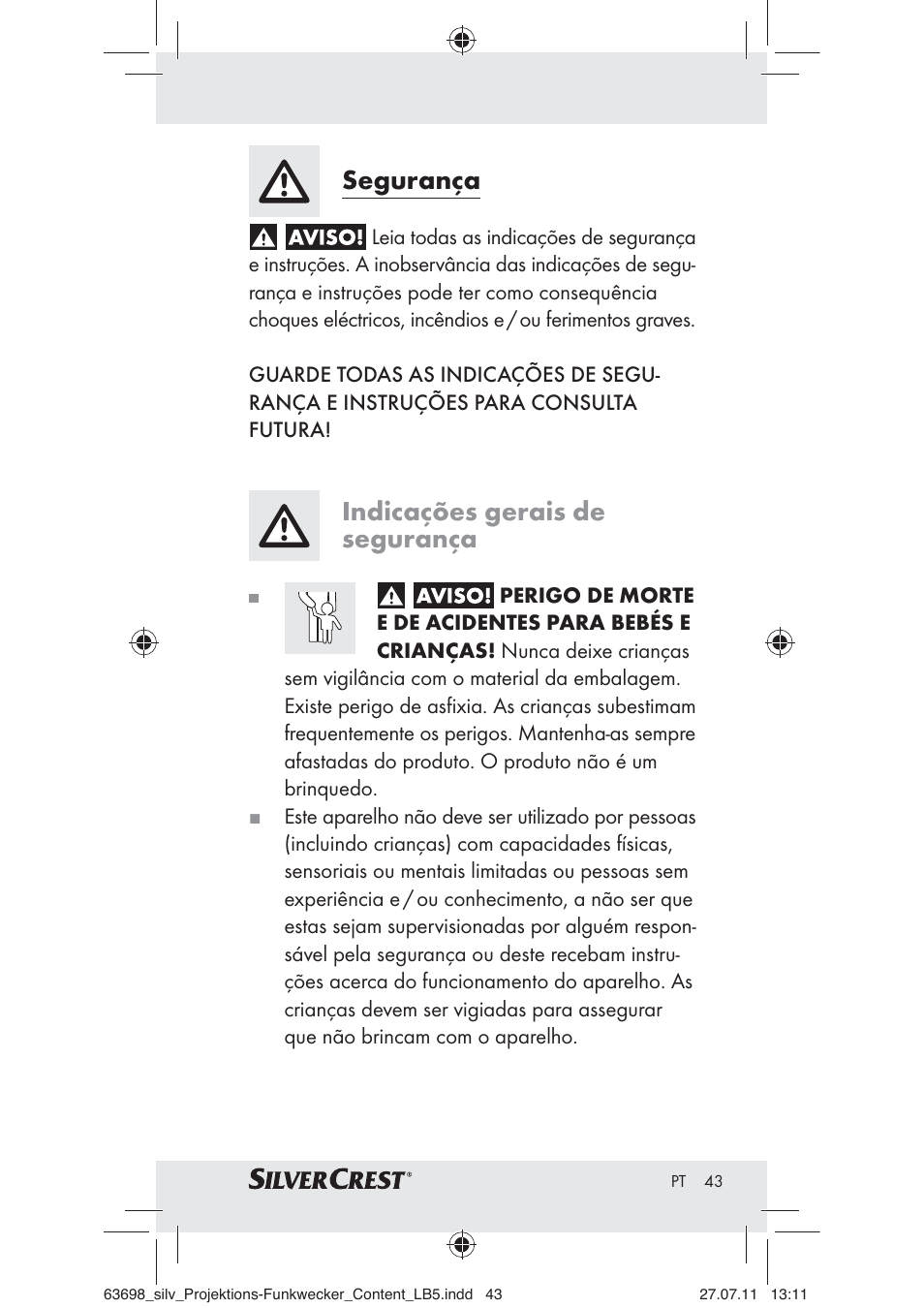 Segurança, Indicações gerais de segurança | Silvercrest Z30951A Z30951B Z30951C User Manual | Page 45 / 88