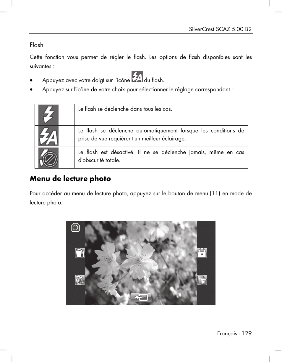 Menu de lecture photo | Silvercrest SCAZ 5.00 B2 User Manual | Page 131 / 296