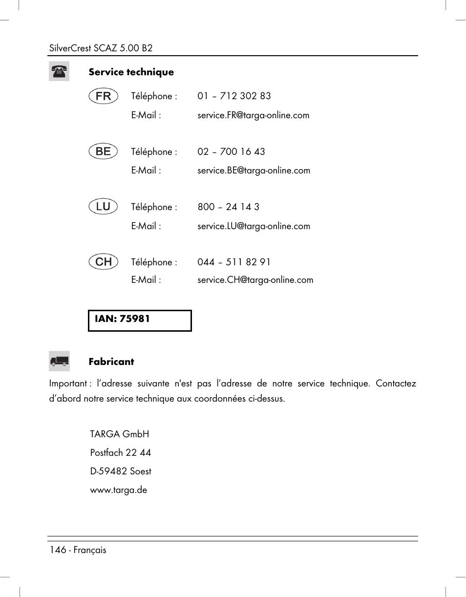 Silvercrest SCAZ 5.00 B2 User Manual | Page 148 / 296