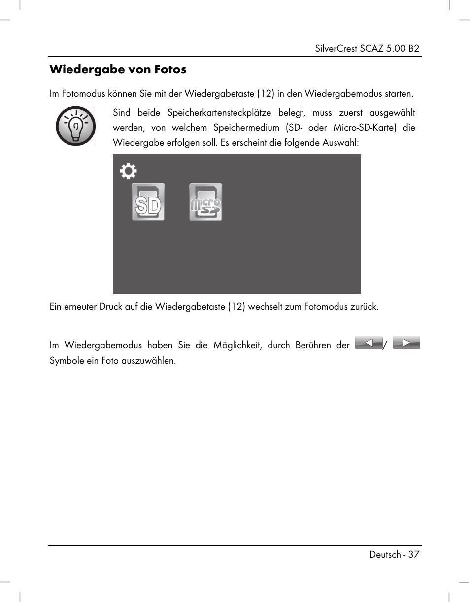 Wiedergabe von fotos | Silvercrest SCAZ 5.00 B2 User Manual | Page 39 / 296