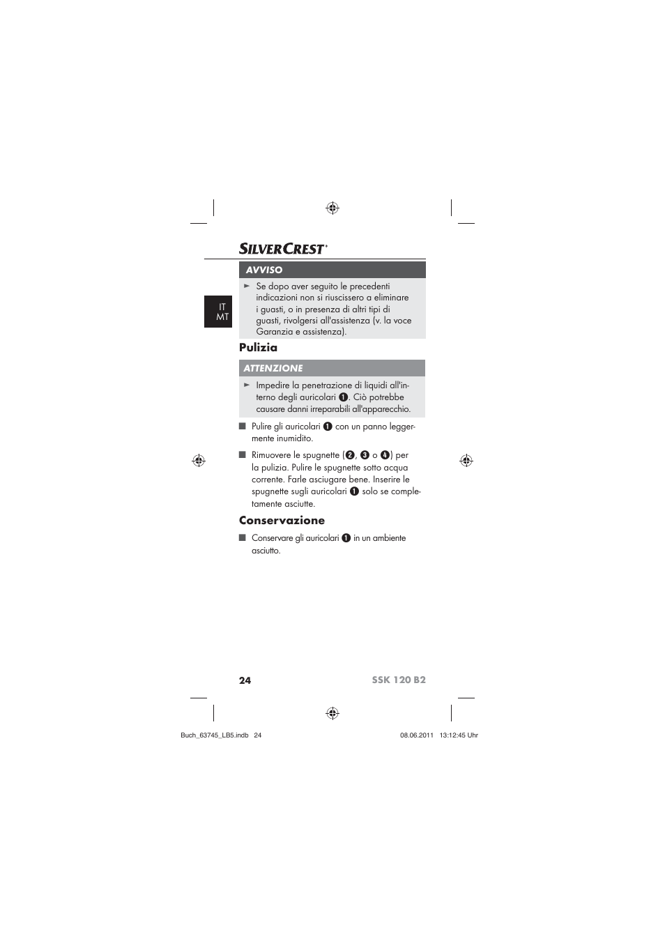 Pulizia, Conservazione | Silvercrest SSK 120 B2 User Manual | Page 26 / 72