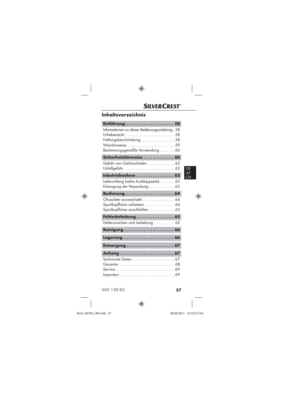 Silvercrest SSK 120 B2 User Manual | Page 59 / 72