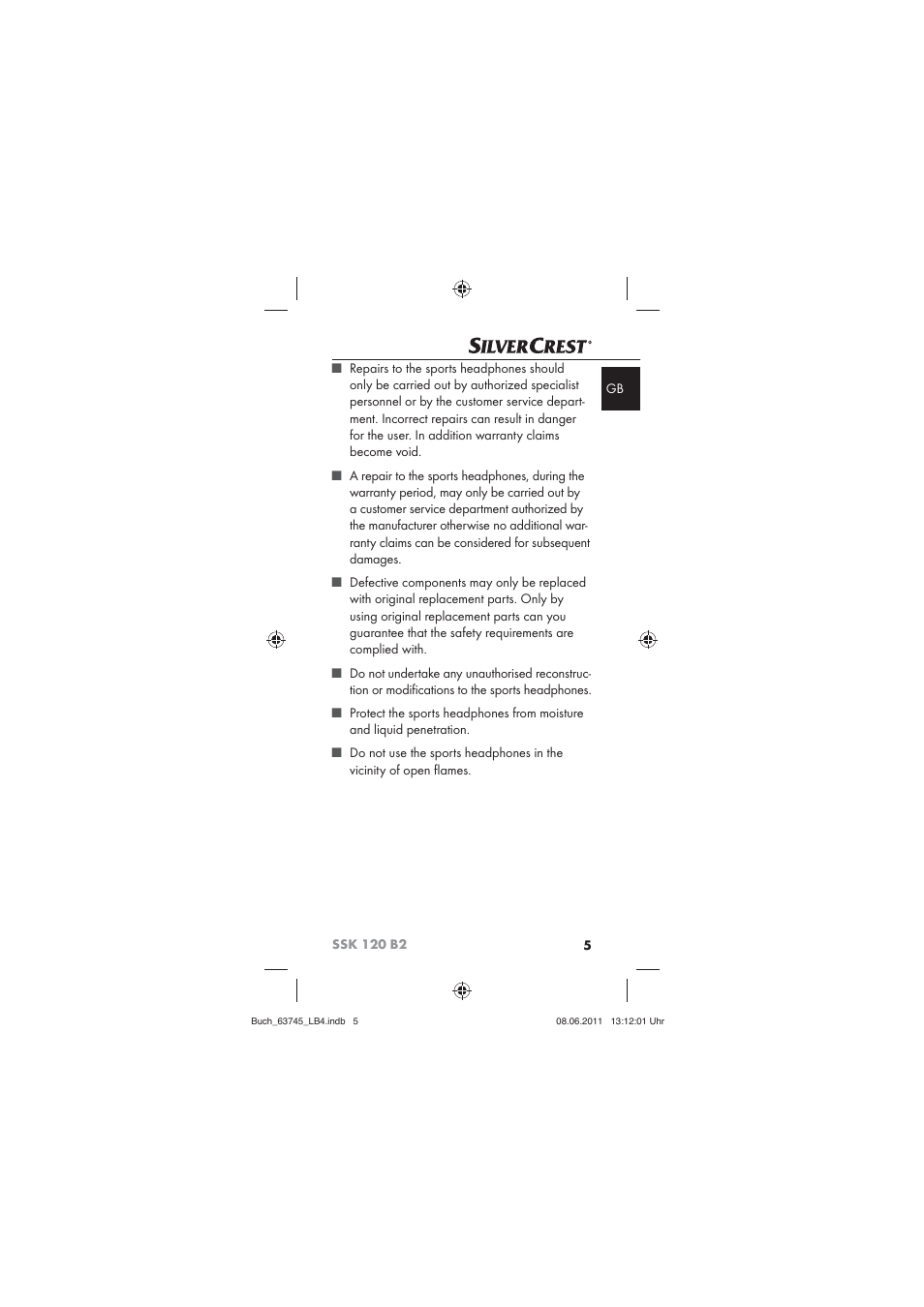 Silvercrest SSK 120 B2 User Manual | Page 7 / 86