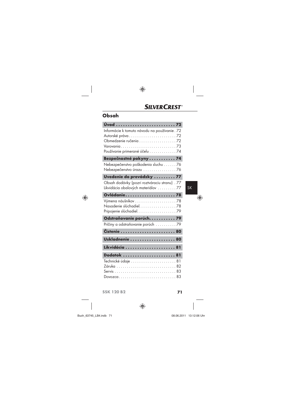 Silvercrest SSK 120 B2 User Manual | Page 73 / 86