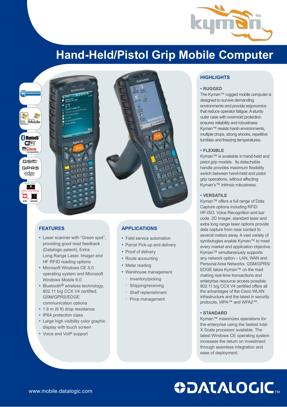 Datalogic Scanning Kyman xxx-9xx User Manual | 2 pages