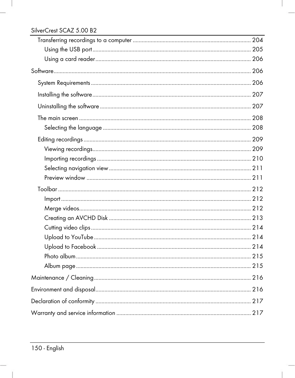 Silvercrest SCAZ 5.00 B2 User Manual | Page 152 / 222