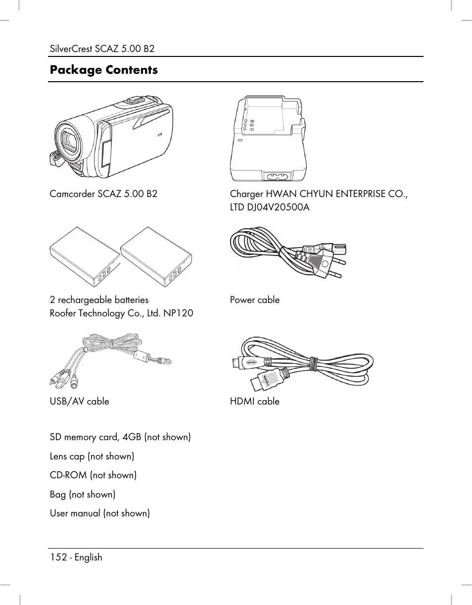 Package contents | Silvercrest SCAZ 5.00 B2 User Manual | Page 154 / 222