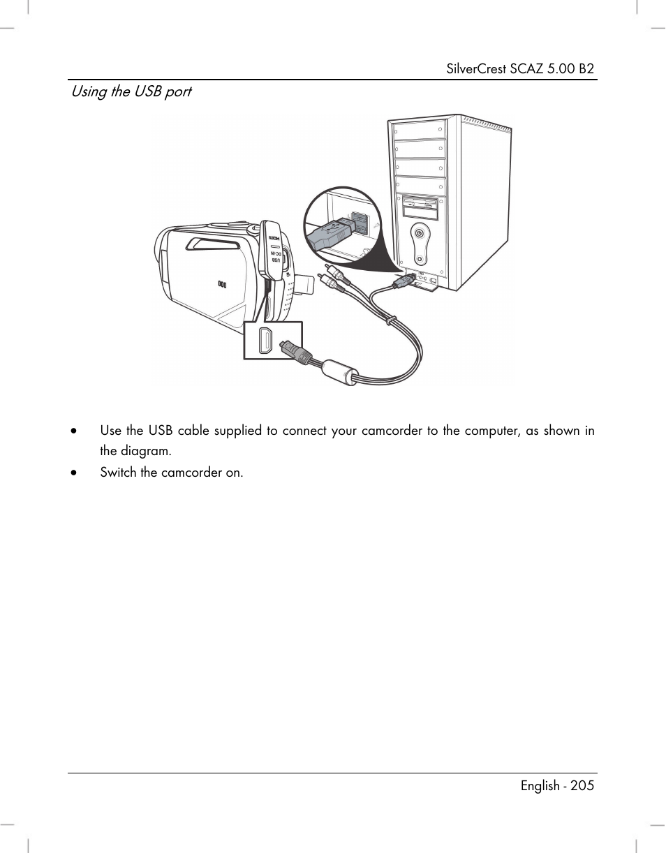 Using the usb port | Silvercrest SCAZ 5.00 B2 User Manual | Page 207 / 222