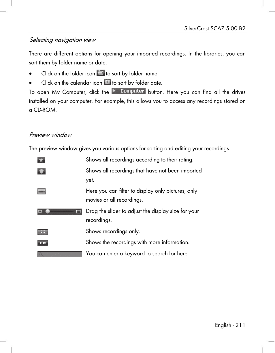 Selecting navigation view, Preview window | Silvercrest SCAZ 5.00 B2 User Manual | Page 213 / 222