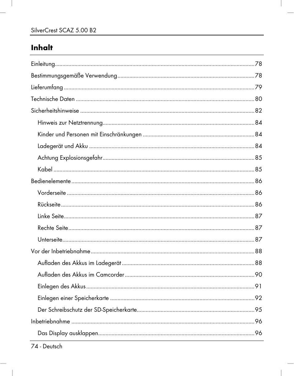 Silvercrest SCAZ 5.00 B2 User Manual | Page 76 / 222