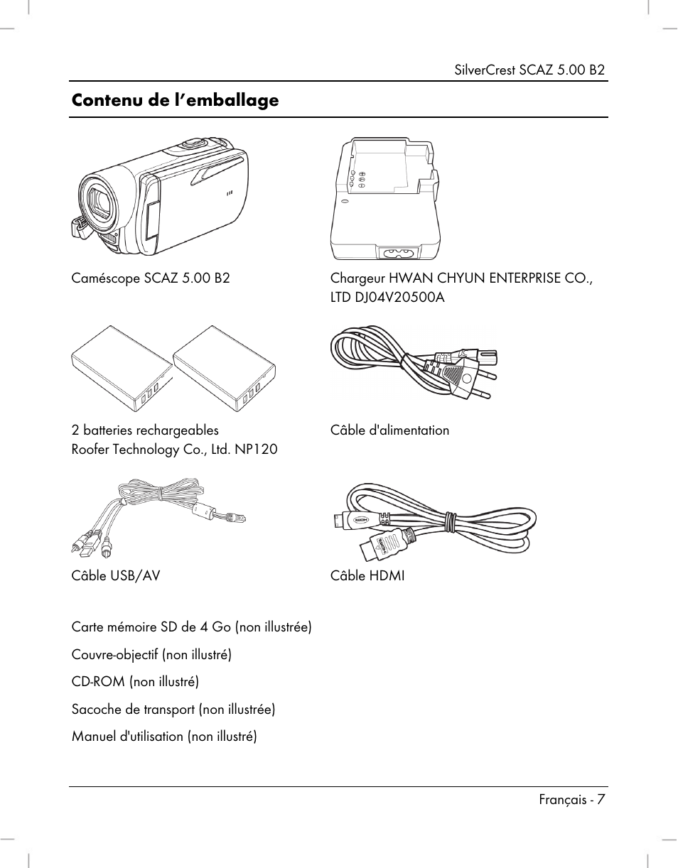 Contenu de l’emballage | Silvercrest SCAZ 5.00 B2 User Manual | Page 9 / 222