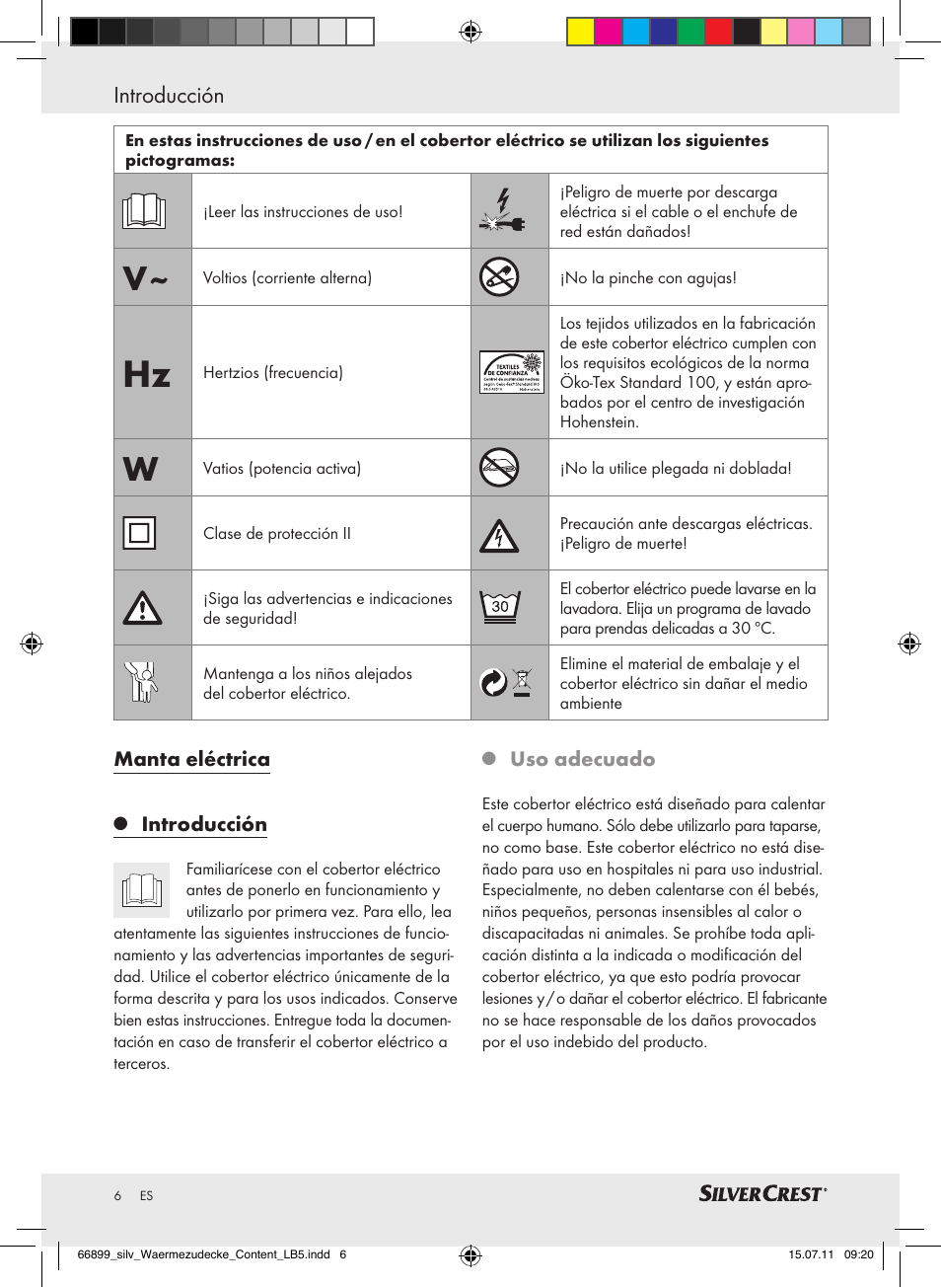 Introducción | Silvercrest Electric Blanket User Manual | Page 2 / 40
