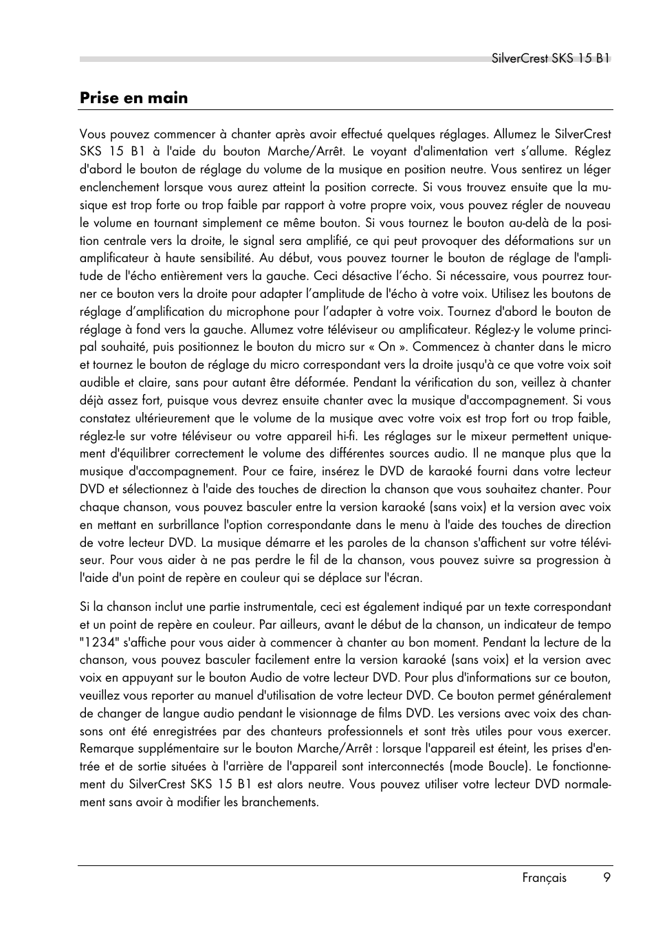 Prise en main | Silvercrest SKS 15 B1 User Manual | Page 11 / 52
