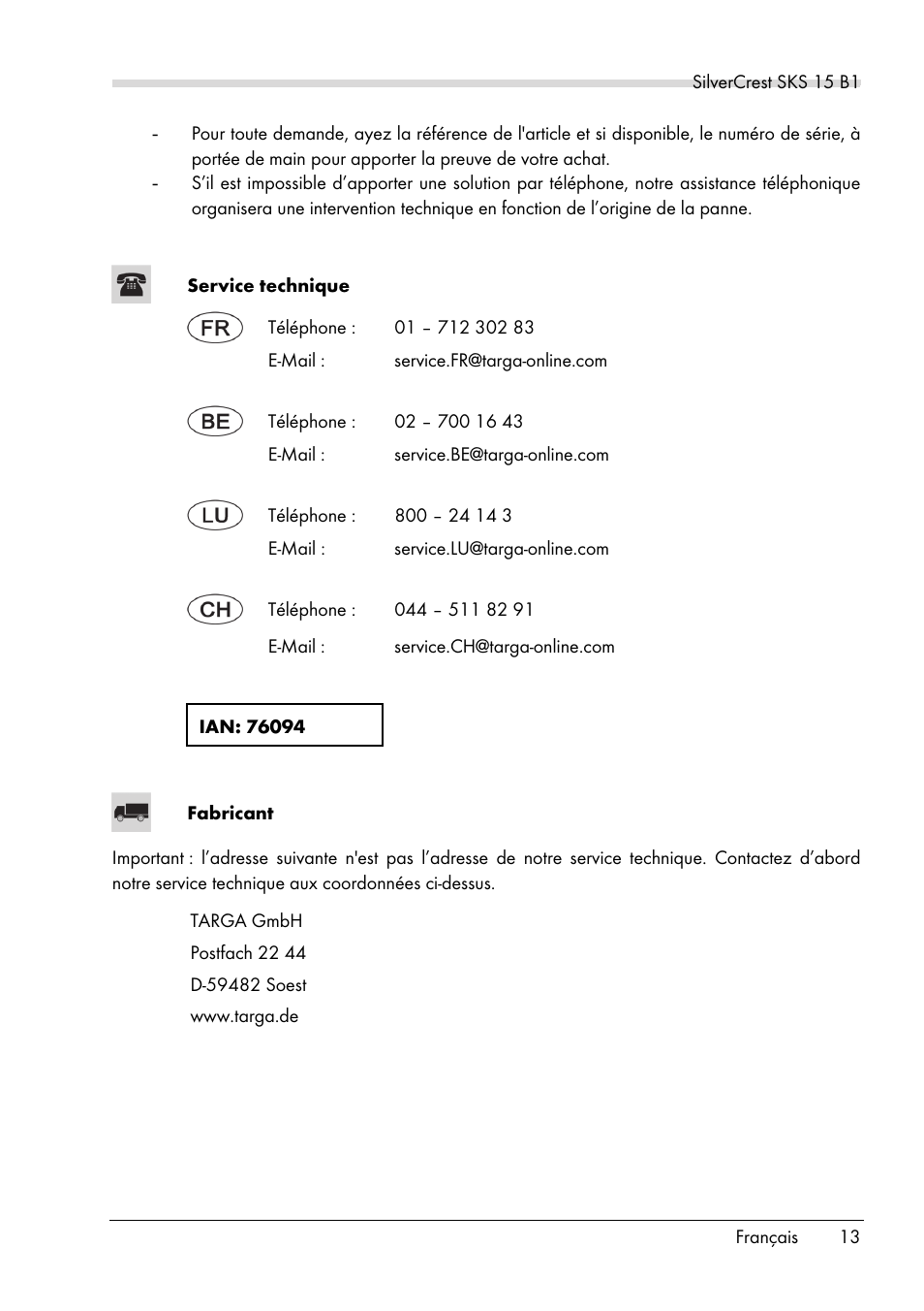 Silvercrest SKS 15 B1 User Manual | Page 15 / 52