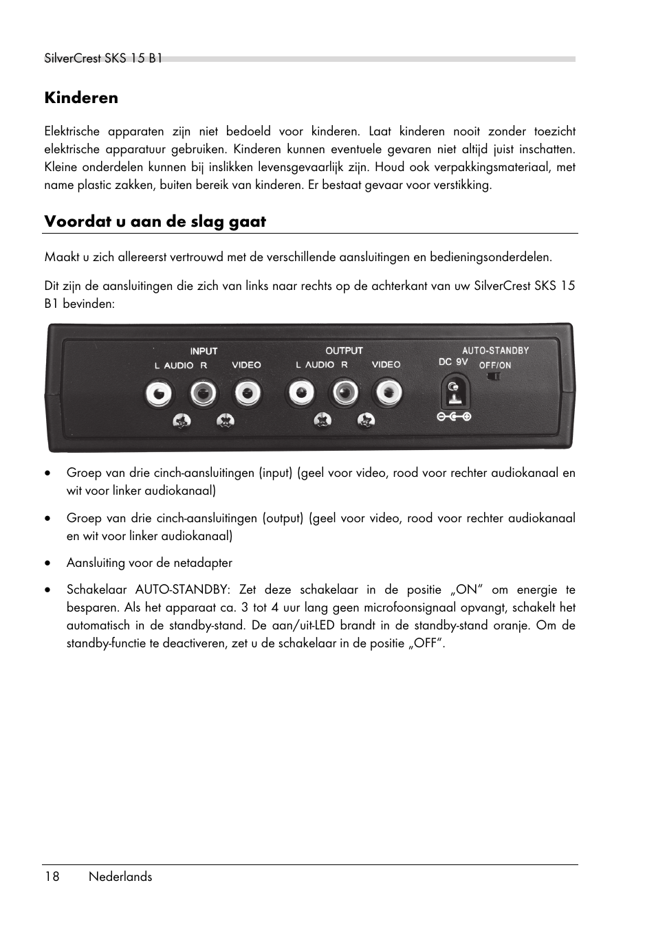 Kinderen, Voordat u aan de slag gaat | Silvercrest SKS 15 B1 User Manual | Page 20 / 52