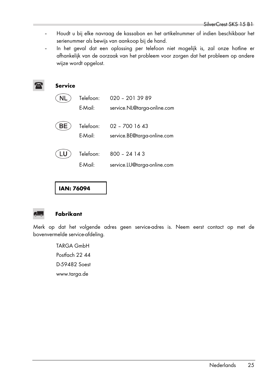 Silvercrest SKS 15 B1 User Manual | Page 27 / 52