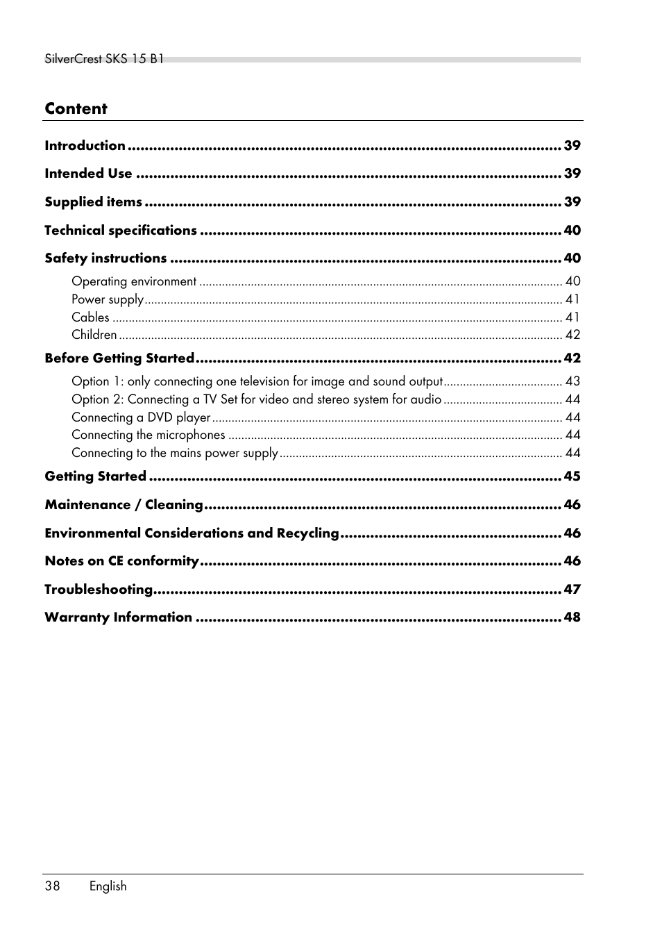 Silvercrest SKS 15 B1 User Manual | Page 40 / 52