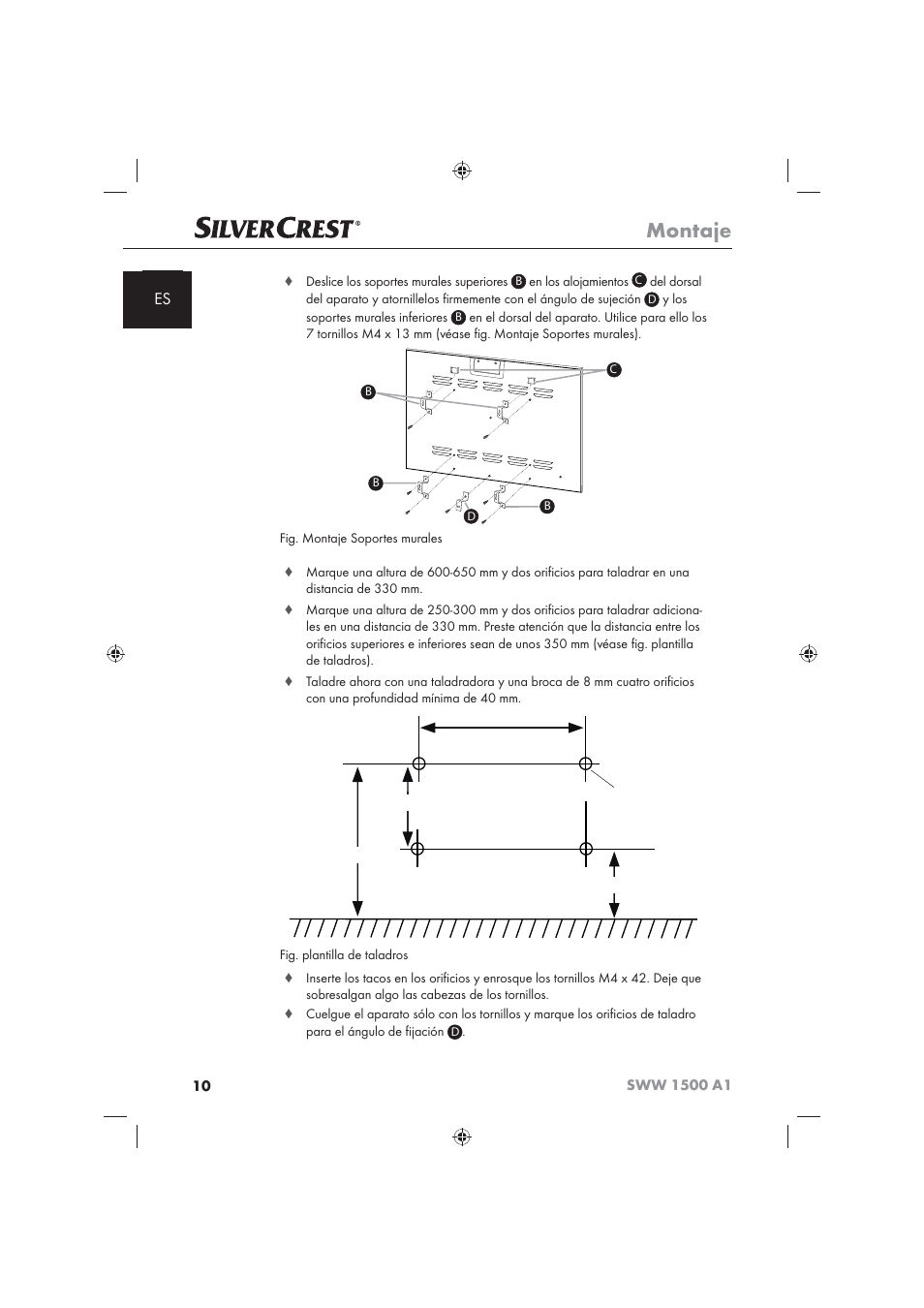 Montaje | Silvercrest SWW 1500 A1 User Manual | Page 12 / 92