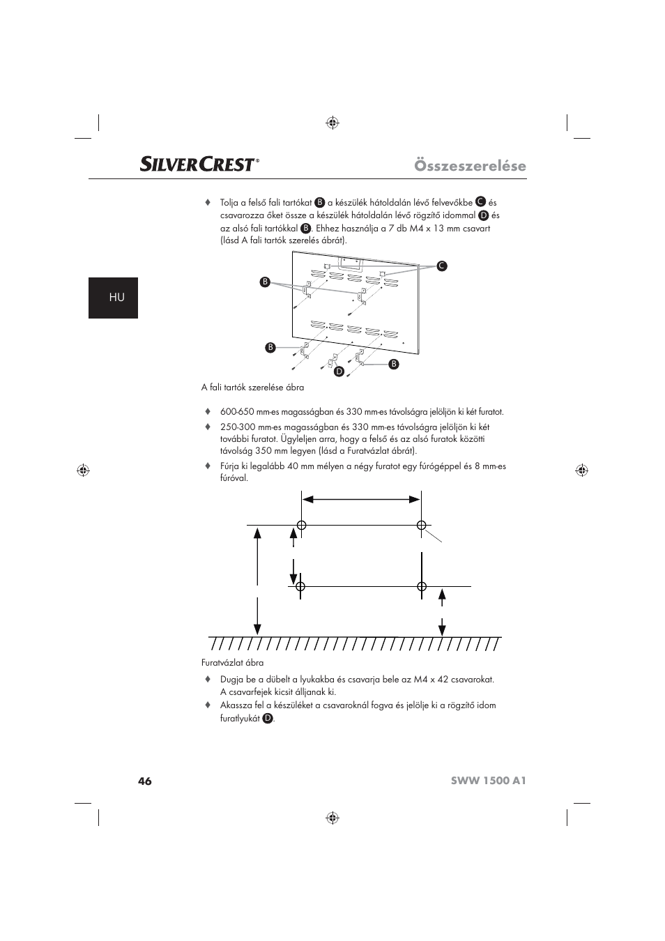 Összeszerelése | Silvercrest SWW 1500 A1 User Manual | Page 48 / 128