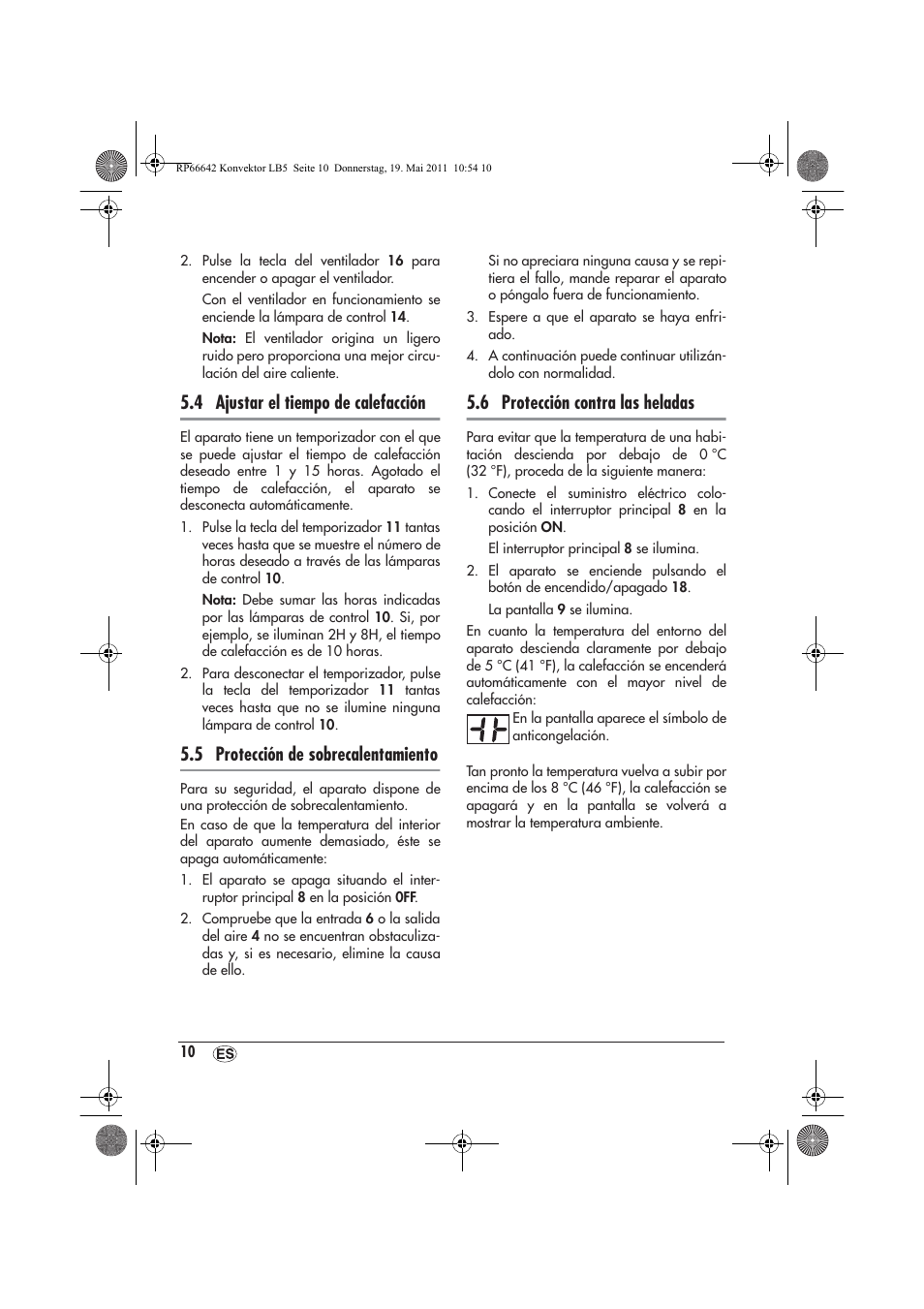 4 ajustar el tiempo de calefacción, 5 protección de sobrecalentamiento, 6 protección contra las heladas | Silvercrest SKT 2300 A1 User Manual | Page 12 / 58