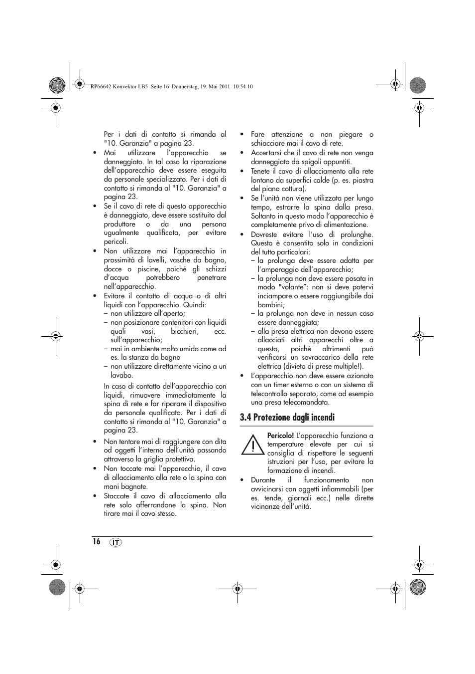 4 protezione dagli incendi | Silvercrest SKT 2300 A1 User Manual | Page 18 / 58