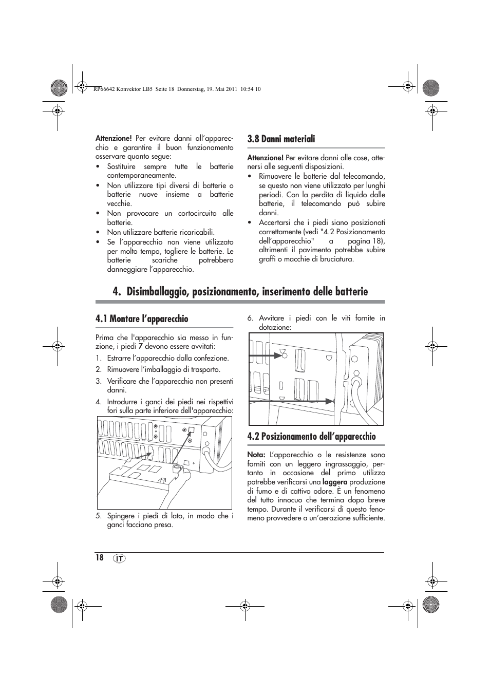 8 danni materiali, 1 montare l’apparecchio, 2 posizionamento dell’apparecchio | Silvercrest SKT 2300 A1 User Manual | Page 20 / 58