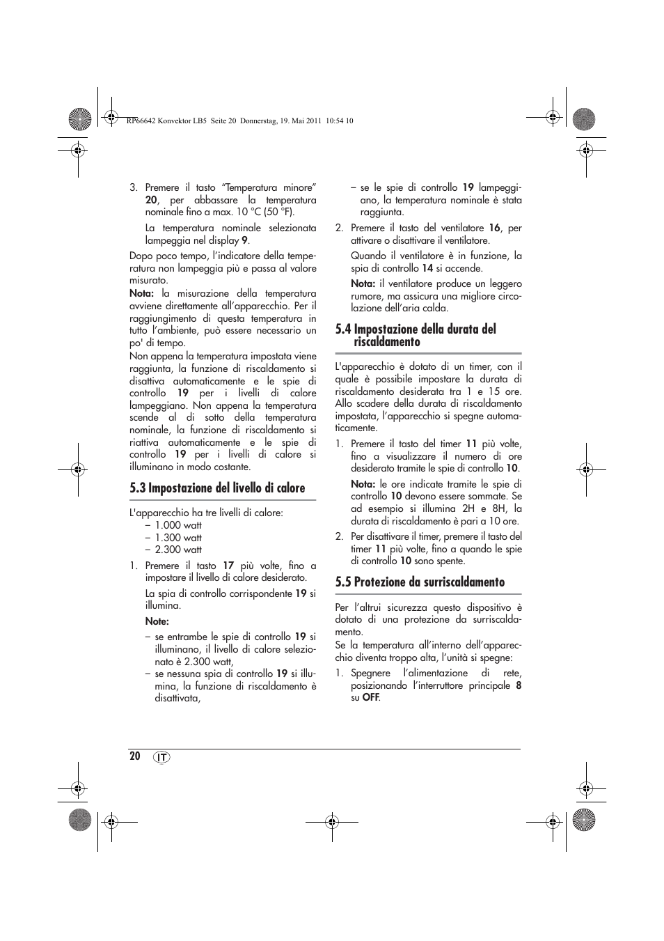3 impostazione del livello di calore, 4 impostazione della durata del riscaldamento, 5 protezione da surriscaldamento | Silvercrest SKT 2300 A1 User Manual | Page 22 / 58